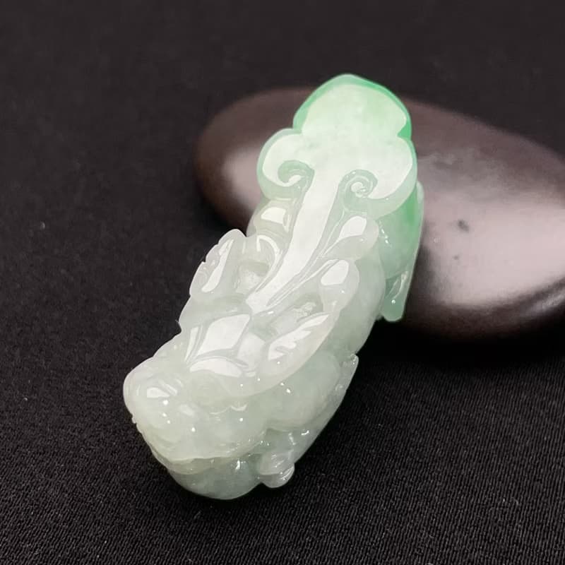 冰糯飄綠翡翠貔貅 | 天然緬甸玉翡翠A貨