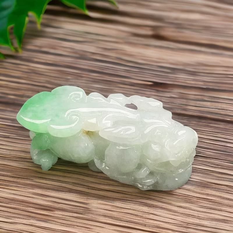 冰糯飄綠翡翠貔貅 | 天然緬甸玉翡翠A貨