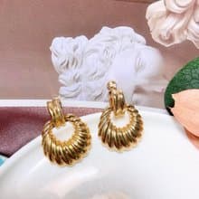 【西洋古董飾品】NAPIER 維多利亞曲線 晃動垂墜厚磅工藝 耳環耳