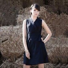 Cotton Wrap Around Dress / Black