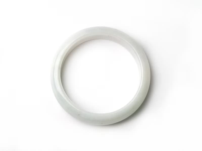 溫玥 | 細糯種 / 淺綠白翡 / 平安鐲 / 手圍19 | 天然A貨翡翠手鐲