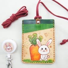 幸福兔手作植鞣皮革四夾層悠遊卡套證件套