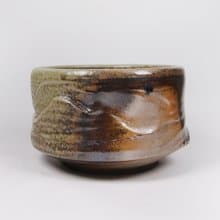 明芽窯 l 柴燒備前落灰水方茶洗 茶碗 陶器 陶藝品 茶具 H6
