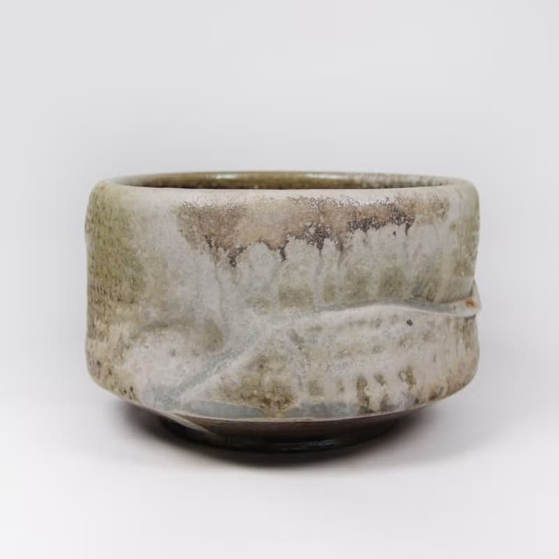 明芽窯 l 柴燒備前落灰水方茶洗 茶碗 陶器 陶藝品 茶具 H6