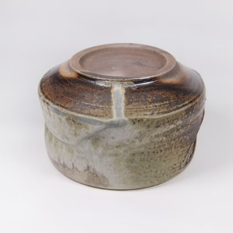 明芽窯 l 柴燒備前落灰水方茶洗 茶碗 陶器 陶藝品 茶具 H6