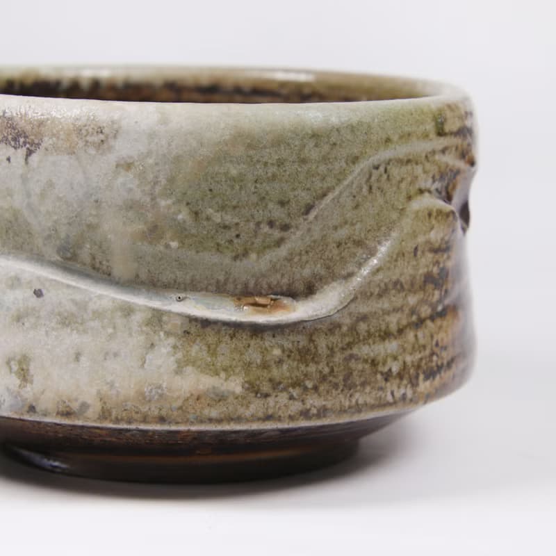 明芽窯 l 柴燒備前落灰水方茶洗 茶碗 陶器 陶藝品 茶具 H6