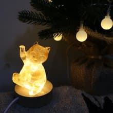 【畢業禮物】寶石元寶招財貓小夜燈-開運黃水晶招財水晶療癒奧