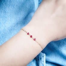 小清新 Ruby 迷你紅寶石手鍊/腳鍊 可調長度 SV925/14KGF