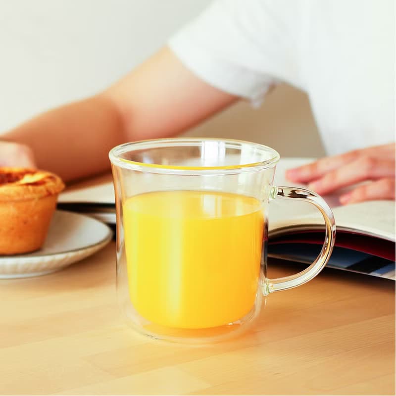 MUG雙層把手玻璃杯