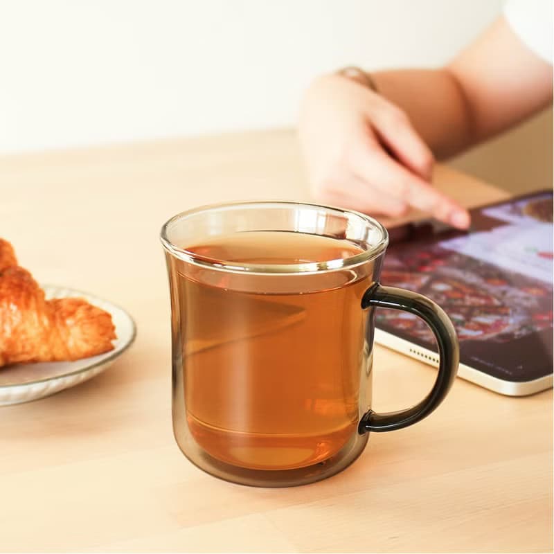 MUG雙層把手玻璃杯