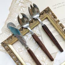 【好日戀物】德國vintage/antique/Rostfrei木柄餐具組