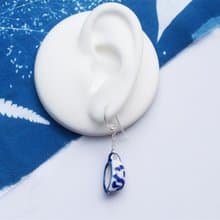 MINI PINEAPPLE TEA CUP, HAND-PAINTED CERAMIC EARRING WITH SILVER 92.5%