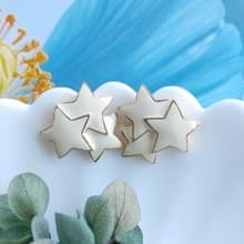 Vintage Jewelry 西洋古董飾品 復古 簡約 白琺瑯 星星 針式耳環