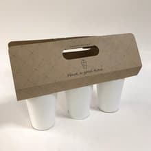 | 餐飲外帶裝家 |  三杯飲料外帶提卡-牛皮點點版 400pcs/箱