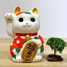 【紅椿福貓】日本谷中堂招財貓 | 椿