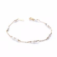 14kgf-mystic topaz & pearl bracelet(size order)