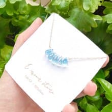 輕珠寶透涼冰塊 蔚藍托帕石項鍊水晶