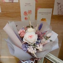 淡紫庭院玫瑰永生花束  情人節 送禮 生日禮 告白 求婚 韓式花束