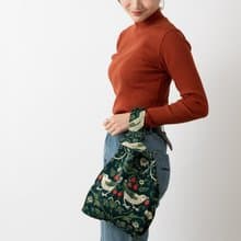 Jubilee ニットトートバッグ ウィリアムモリス柄 大きめマルシェサイズ 09.Green