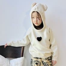 杏色暖耳朵小愛心毛衣 / 帽T 童裝