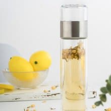 【冷泡茶‧茶水分離】雙層玻璃泡茶杯-茶葉濾網(透明) -香港限定