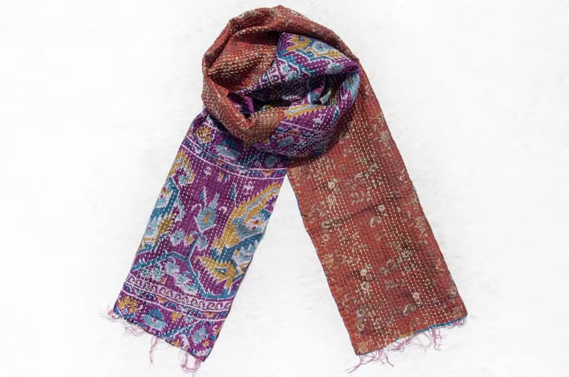 刺繡絲巾/絲綢刺繡圍巾/手縫紗麗線絲巾/印度絲綢刺繡圍巾-土耳其