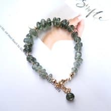 翠引豐盈/漸層綠髮晶隨型手鍊 水晶手鍊 手鍊 手鏈