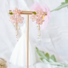 【浪漫櫻花】手工原創  耳飾  銅線樹脂  婚禮 禮物