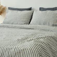 Striped linen duvet cover / Softened linen / Comforter cover / Quilt cover