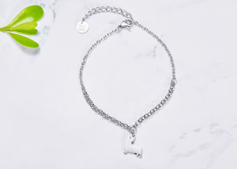 柯基手鍊-狗狗背影系列-  抗敏醫療鋼