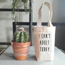 I CAN'T ADULT TODAY 帆布 袋 隨行杯 飲料提袋 環保 禮物 交換