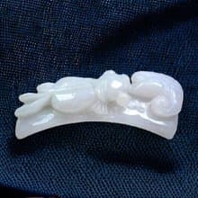 白翡翡翠如意金魚手牌 | 天然緬甸玉A貨翡翠 | 送禮