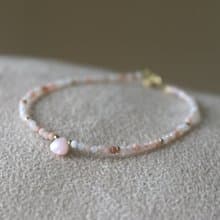 手鍊 粉紅澳寶 天然石 - 安心 -