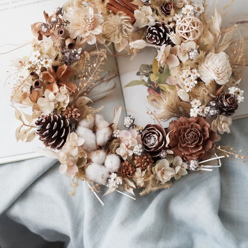 未完待續 | 純樸潔淨 乾燥花 花圈 現貨