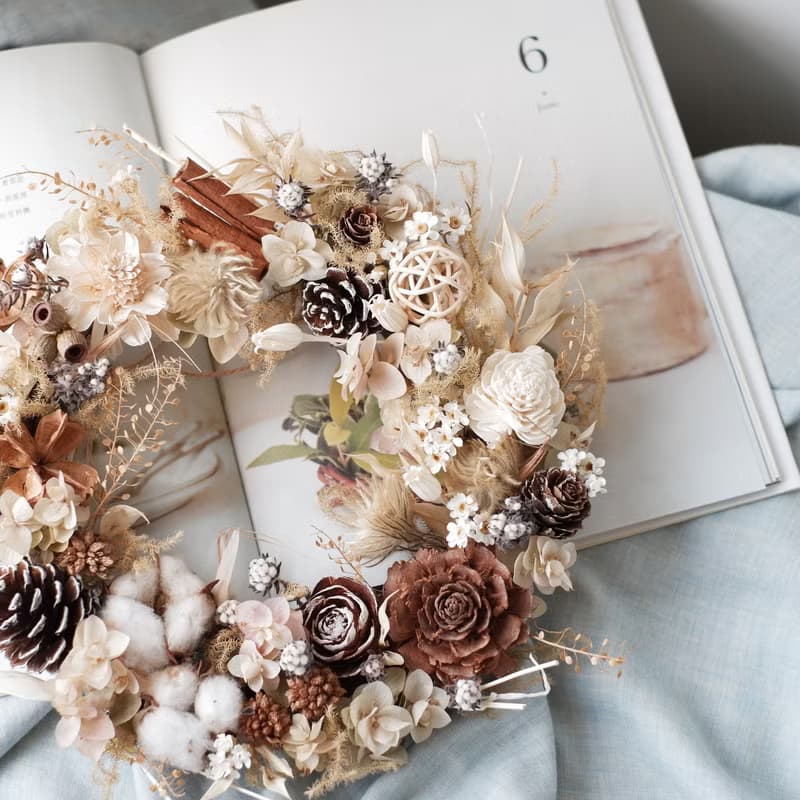 未完待續 | 純樸潔淨 乾燥花 花圈 現貨