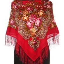 Authentic Pavlovo Posad Russian Shawl Scarf Soft 100% Wool 89x89 cm 779-5