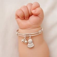 新年開運| 999純銀生肖蛇手鐲(含手鐲+鈴鐺+笑咪蛇)