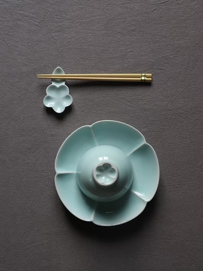 花瓣家用餐具套組 中式宋風 4件套 雅緻陶瓷 節日//慶典/入厝