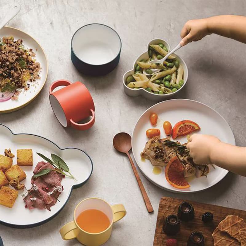 【Tak】Kids Dish 小熊淺碗/碗蓋組合 (四色可選)