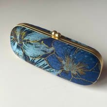金藍線花眼鏡盒/筆盒/首飾盒