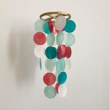 DIY-KIT|Santa Off. Boutique(S)-Green-Circle|Capiz Shell Wind Chime Mobile|#0-516