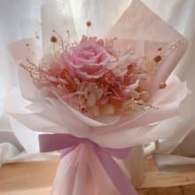 優雅紫永生玫瑰花束  求婚花束 生日花束 附提袋