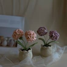 ZHII studio 手工康乃馨小盆栽 編織盆花 針織花盆 送禮首選
