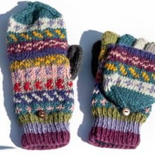 手織純羊毛針織手套/可拆卸保暖手套/內刷毛手套/觸控手套-北歐