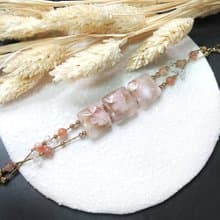 VIIART。綻放。櫻花瑪瑙阿魯沙水晶手鍊|果凍溫柔感粉花手排