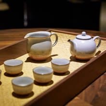 乾唐軒陶器活瓷 |春水茶具組 / 陶 / 一壺+六杯+茶海 / 油脂釉