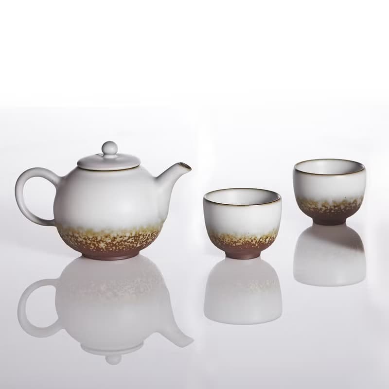 乾唐軒陶器活瓷 |春水茶具組 / 陶 / 一壺+六杯+茶海 / 油脂釉