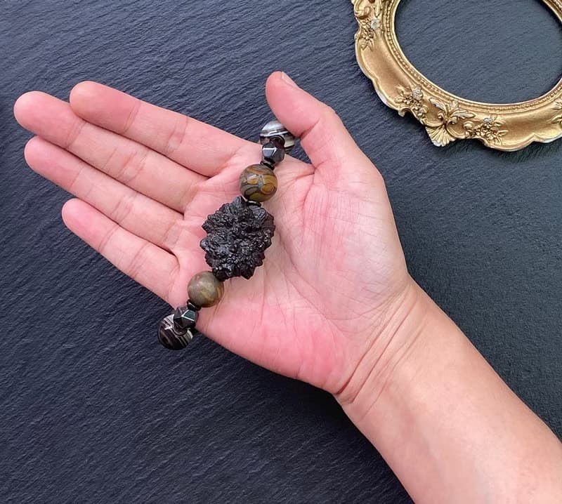 埃及預言石x瑪瑙天眼珠x女媧石x黑膽石x虎眼石x椰殼黃銅手鍊