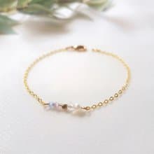 度假小屋 ‧ 貓眼石 珍珠 黃銅 水晶 細手鍊