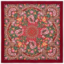 Original Pavlovo Posad Russian Shawl 100% Wool Woolen Scarf 125x125 cm 2037-6 N